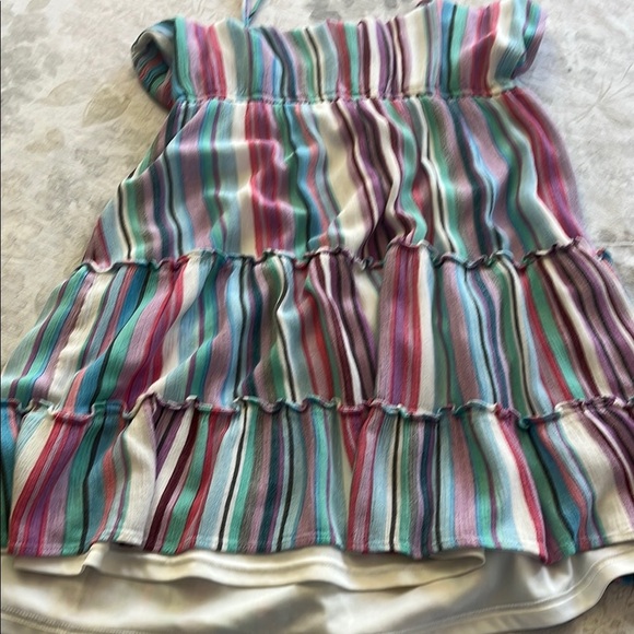 Staccato Colorful Striped Pink Purple and Blue Tiered Ruffle Sundress - Picture 12 of 12
